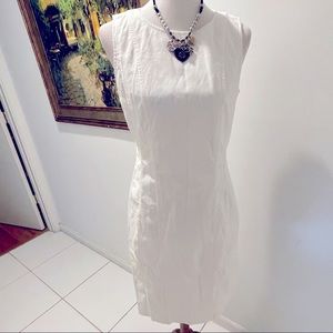 Ralph Lauren White Textured Sheath fitted Dress 6